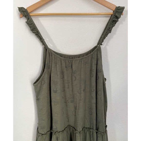 Rylee + Cru • Fern Green Plant Jersey Cotton Tiered Dress NWT - Picture 13 of 16
